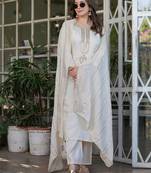white embroidered kurta set