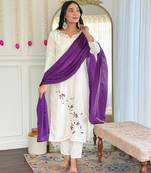 white viscose rayon kurta set