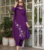 purple viscose rayon kurta set