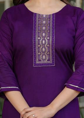  purple silk blended kurta set 3