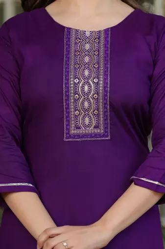  purple silk blended kurta set
