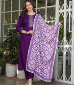  purple silk blended kurta set