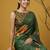 Green multicolor floral print digital print work silk blend fabric