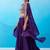 Royal purple crepe beads embroidered crop top with flared cape & flared palazzo set