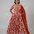 Red embroidered crepe anarkali set