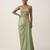Sage green embroidered satin co ord set