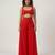 Crimson red embroidered georgette co ord set