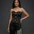Black embroidered satin co ord set