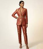 Pink woven brocade co ord set