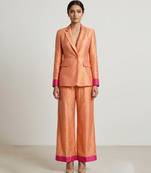 Peach woven silk co ord set