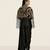 Black embroidered modal satin co ord set