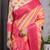 Traditional handloom linen weaved with golden zari floral saree with matching blouse & tassel detailing