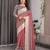 Pastel floral handloom linen weaved with golden zari saree with pallu tassels & blouse piece