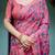 Linen handloom saree with digital floral print and tassels     festive wear