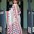 Linen cotton blend handloom saree with floral motif and tassel border