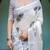 Women   s handloom linen saree     floral printed with attached blouse & tassels