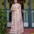 Ethnic handloom linen saree with colorful floral print and matching blouse