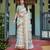 Linen cotton blend handloom saree with floral motif and tassel border