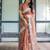 Pure linen handloom saree with floral print and designer tassels