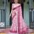 Linen handloom saree with digital floral print and tassels     festive wear