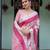 Linen handloom saree with digital floral print and tassels     festive wear