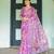 Floral printed linen saree in handloom weave with blouse piece     5.5m