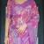 Floral printed linen saree in handloom weave with blouse piece     5.5m
