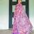 Floral printed linen saree in handloom weave with blouse piece     5.5m