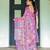 Floral printed linen saree in handloom weave with blouse piece     5.5m
