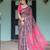 Traditional handloom linen floral saree with matching blouse & tassel detailing