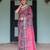 Traditional handloom linen floral saree with matching blouse & tassel detailing