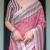 Soft handloom linen floral saree with tassels     includes 0.8m blouse