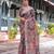 Linen handloom saree with digital floral print and tassels     festive wear