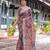 Linen handloom saree with digital floral print and tassels     festive wear