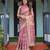Women   s handloom cotton saree     floral printed with attached blouse & tassels