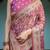 Women   s handloom cotton saree     floral printed with attached blouse & tassels