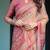 Printed handloom cotton saree for women with floral design and tassels