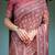 Graceful handloom cotton saree with artistic floral print & tassels