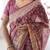 Cotton cotton blend handloom saree with floral motif and tassel border