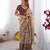 Women   s handloom cotton saree     floral printed with attached blouse & tassels
