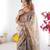 Women   s handloom cotton saree     floral printed with attached blouse & tassels