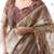 Women   s handloom cotton saree     floral printed with attached blouse & tassels