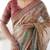 Soft handloom cotton saree with multicolor floral print and tassel edges