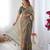 Handloom cotton floral printed saree with tassels & attached blouse     5.5m