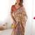 Floral printed cotton saree in handloom weave with blouse piece     5.5m