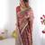 Printed floral handloom cotton saree with stylish tassel finish     ready to wear