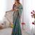 Designer floral print handloom cotton saree with tassel pallu & blouse