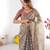 Pastel floral handloom cotton saree with pallu tassels & blouse piece