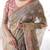 Pastel floral handloom cotton saree with pallu tassels & blouse piece
