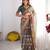 Cotton cotton blend handloom saree with floral motif and tassel border